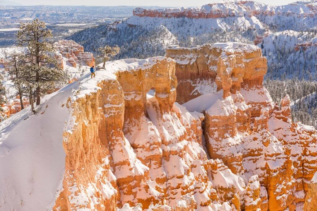 bryce canyon with snow winter season