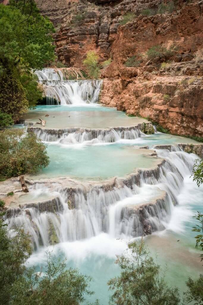portrait beaver falls at havasupai in arizona