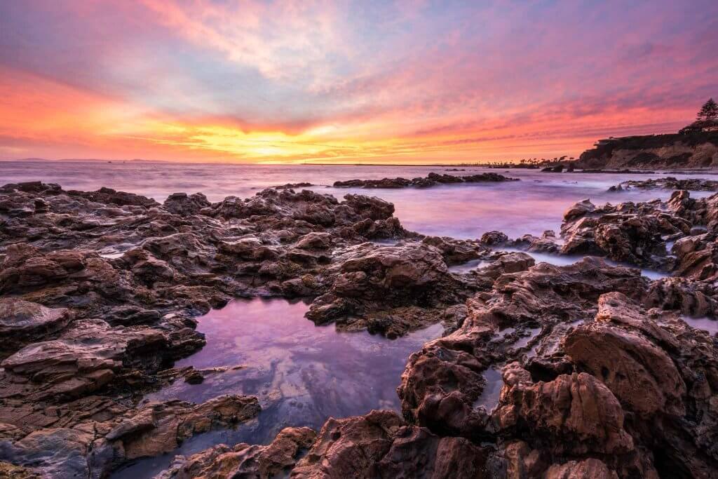 sunset at little coronado beach laguna beach tide pools